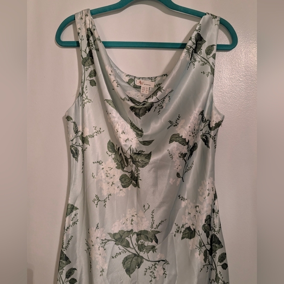 AW Bridal Otillie Floral Satin Maxi Dress in Sage Garden Party Size 10 NWOT - Picture 4 of 8